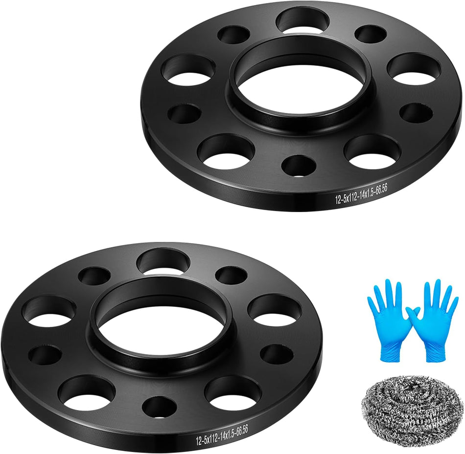 BDFHYK 5x112mm Wheel Spacers 12mm Hubcentric Wheel Spacer with Compatible with Audi A3 A4 TT,Compatible with Volkswagen Phaeton CC Beetle, Forged 5 Lug Wheel Adapters 66.56 mm Hub Bore, Set of 2