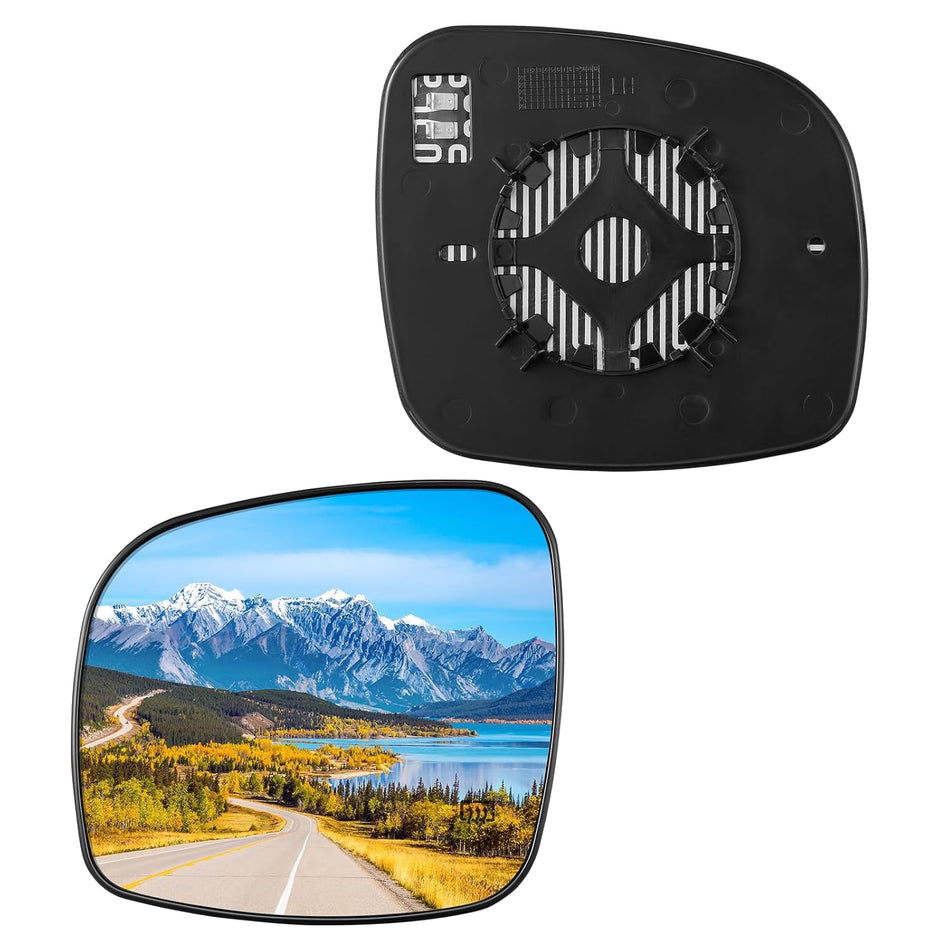 BDFHYK Mirror Glass Compatible with Chrysler Town & Country, Compatible with Dodge Grand Caravan Side View Exterior Mirror with Backing Plate, Replaces 68026177AB, Heated (Left Side)