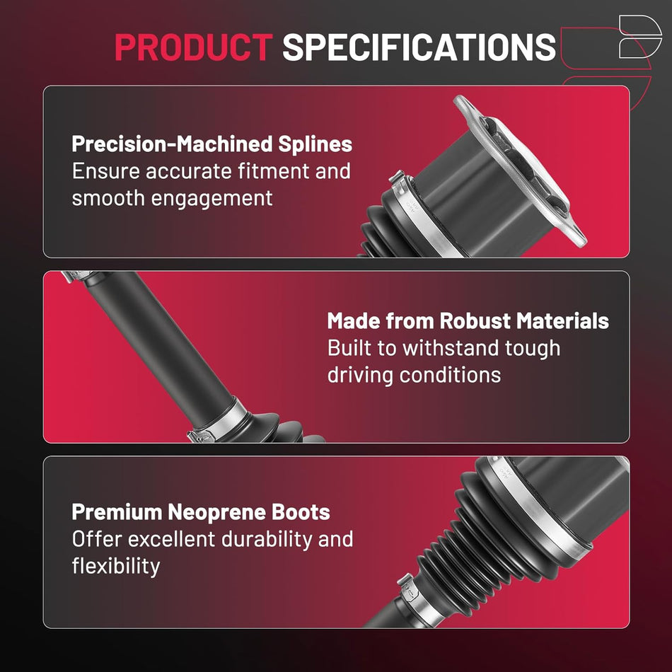 BDFHYK NCV23033 CV Axle Shaft Assembly Front Left/Right Compatible with Compatible with Audi A4 Quattro 2013-2016; Compatible with Audi A5 Quattro 2012-2017; Compatible with Audi allroad 2013-2016