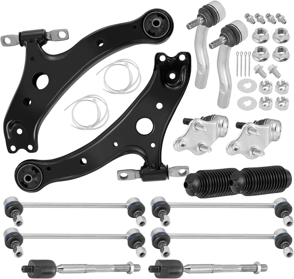 BDFHYK 14PCS Front Suspension Kit Control Arms with Ball Joint Sway Bar Compatible with Toyota Camry 2007-2011, USA Built Replace K620334, K620333, K500044, K500043