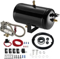 BDFHYK 1.0 Gallon Air Tank with Compressor,5 Ports with 1/4-Inch NPT Thread,150 PSI Rated for Air Suspension System,Air Brake System,Tire Inflation,and Truck & Train Horns