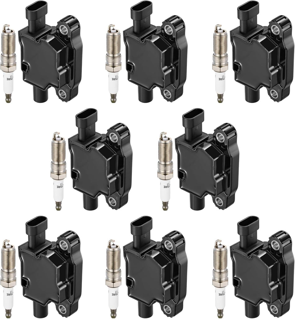 BDFHYK 8 Ignition Coil Pack UF742 and 8 Iridium Spark Plug ILTR5B11 Compatible with Chevy 15-18 Suburban Camaro Corvette,14-18 Silverado 1500, Compatible with GMC 15-18 Sierra 1500 V8 4.3L 5.3L 6.2L