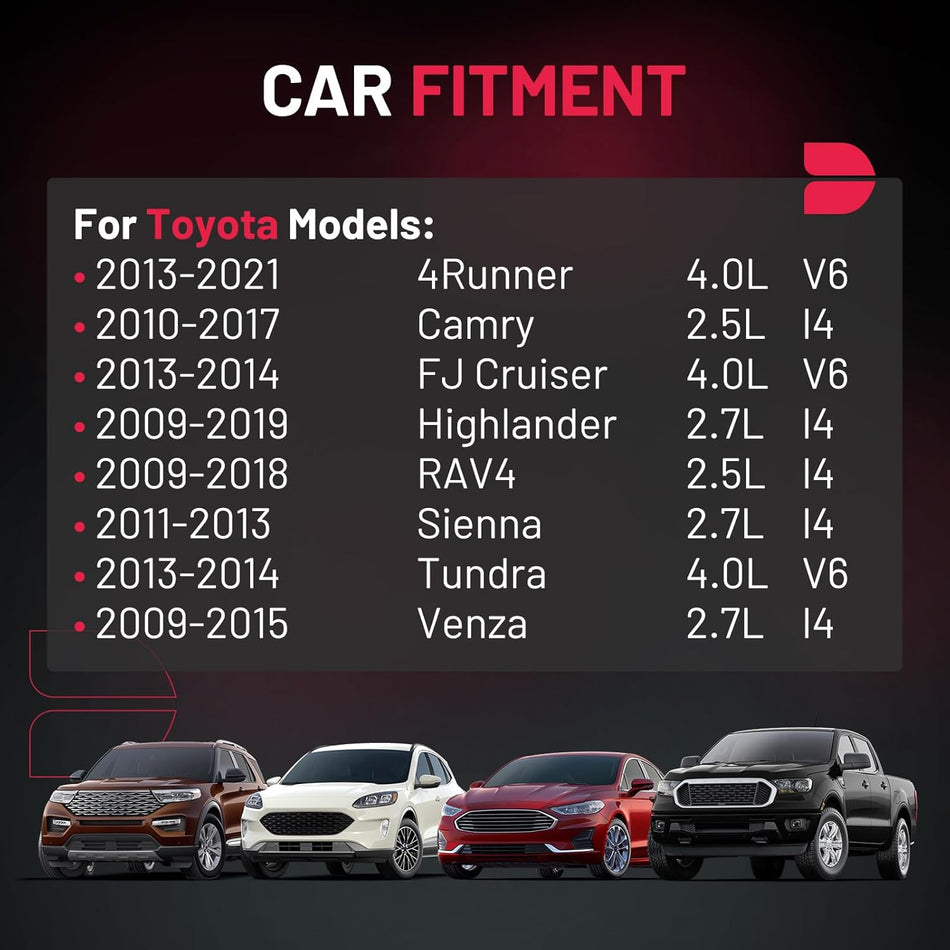 BDFHYK 4 Ignition Coil Pack UF487 and 4 Iridium Spark Plug 5018 Compatible with Toyota 4Runner Camry FJ Cruiser Highlander RAV4 Sienna Tundra Venza Coil for 90919A2002 9091902255