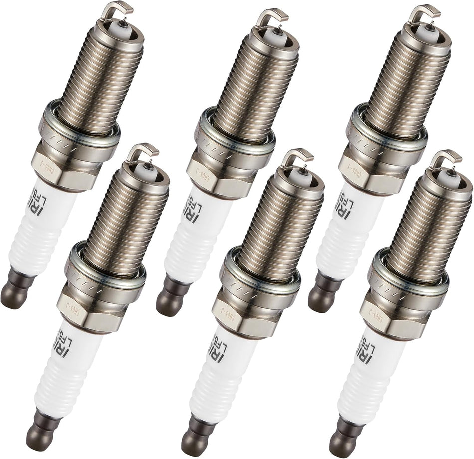 BDFHYK Set of 6 Iridium Spark Plug Compatible with Genesis Santa Fe G35 QX56 Forte Optima Sorento 350Z Altima NV1500 Titan tC Tucson Sportage Pathfinder Quest, Engine Replacement for LFR5AIX-11 4469