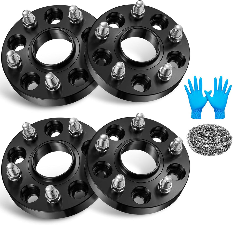 BDFHYK 5x120mm Wheel Spacers 1inch 5x4.7 Hubcentric Wheel Spacer Compatible with Acura MDX RLX TLX ZDX, Civic Odyssey Passport Pilot Ridgeline, Forged 5 Lug M14x1.5 & 64.1mm Hub Bore, Set of 4