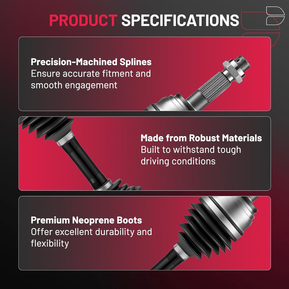 BDFHYK 2PCS NCV69142 CV Axle Shaft Assembly Front Left+Right Compatible with Compatible with Toyota 4Runner 1996-2002; Compatible with Toyota Tacoma 1995-2004