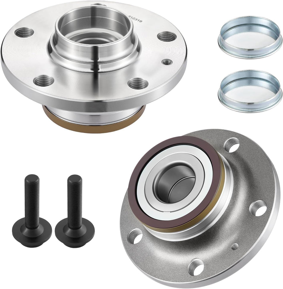 512319 2PCS Rear Wheel Bearing and Hub Assembly 5 Lugs For Audi Q3 TT 2008-2018