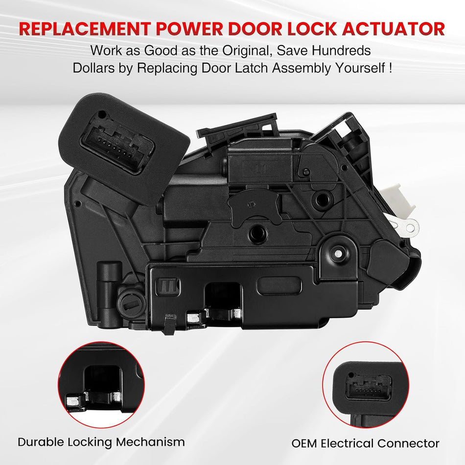 SYERAL Door Lock Actuator 5K4839015AE Rear Left Driver Side Door Latch Compatible with Volkswagen Atlas Cross Sport Beetle e-Golf Golf GTI Jetta Passat