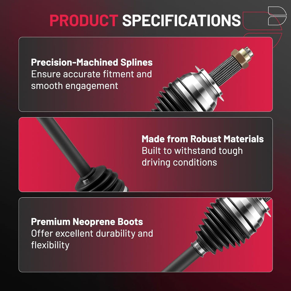 BDFHYK 2PCS NCV66002 CV Axle Shaft Assembly Front Left+Right Compatible with Compatible with Subaru Impreza 2008-2011; Compatible with Subaru Legacy 2005-2009; Compatible with Subaru Outback 2005-2009