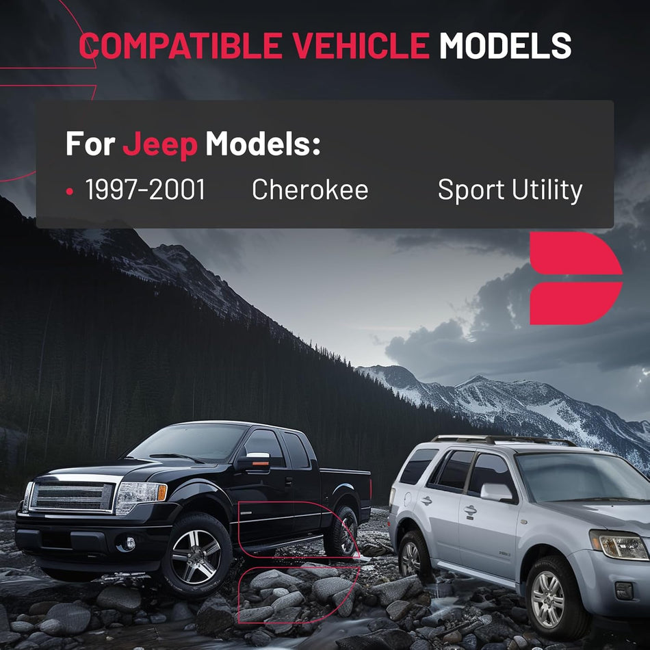 SYERAL Power Door Lock Actuator Rear Right Driver Side Compatible with Jeep Cherokee 1997-2001 Replaces 55235202AC 55235202AB