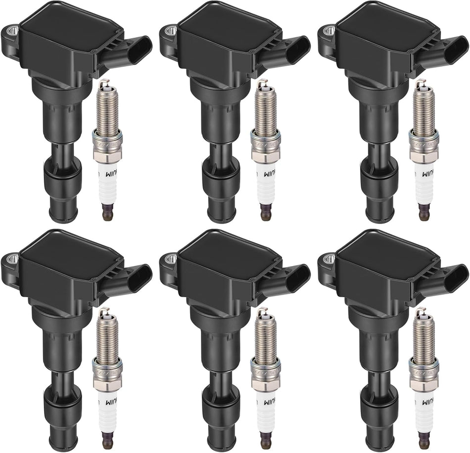 BDFHYK 6 Ignition Coil Pack UF863 and 6 Iridium Spark Plug 93175 Compatible with Kia Sedona Telluride Cadenza Sorento, Compatible with Hyundai Palisade Genesis G80 V6 3.3L 3.8L