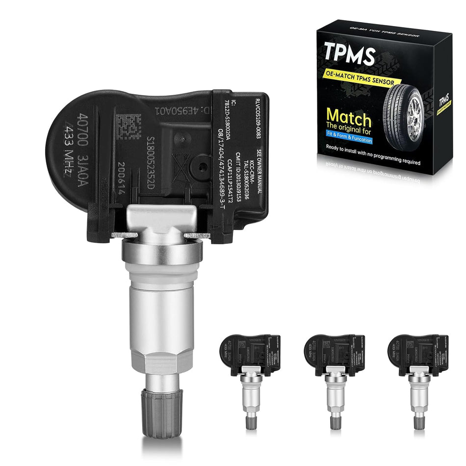 BDFHYK 40700-3JA0A 433Mhz TPMS Sensor Compatible with Infiniti Q50 Q60, Compatible with Nissan Pathfinder 4 370Z Coupe/Roadster Juke SUV Leaf, Tire Pressure Monitoring System (TPMS) Sensors 407003JA0B