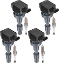 BDFHYK 4 Ignition Coil UF817 and 4 Iridium Spark Plug 97080 for Hyundai Kona, Tucson, Veloster, Elantra GT; Kia Forte, Forte5