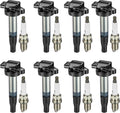 BDFHYK 8 Ignition Coil UF519 and 8 Iridium Spark Plug BKR5EGP for Land Rover LR3, Range Rove V8 4.2L / 4.4L V8