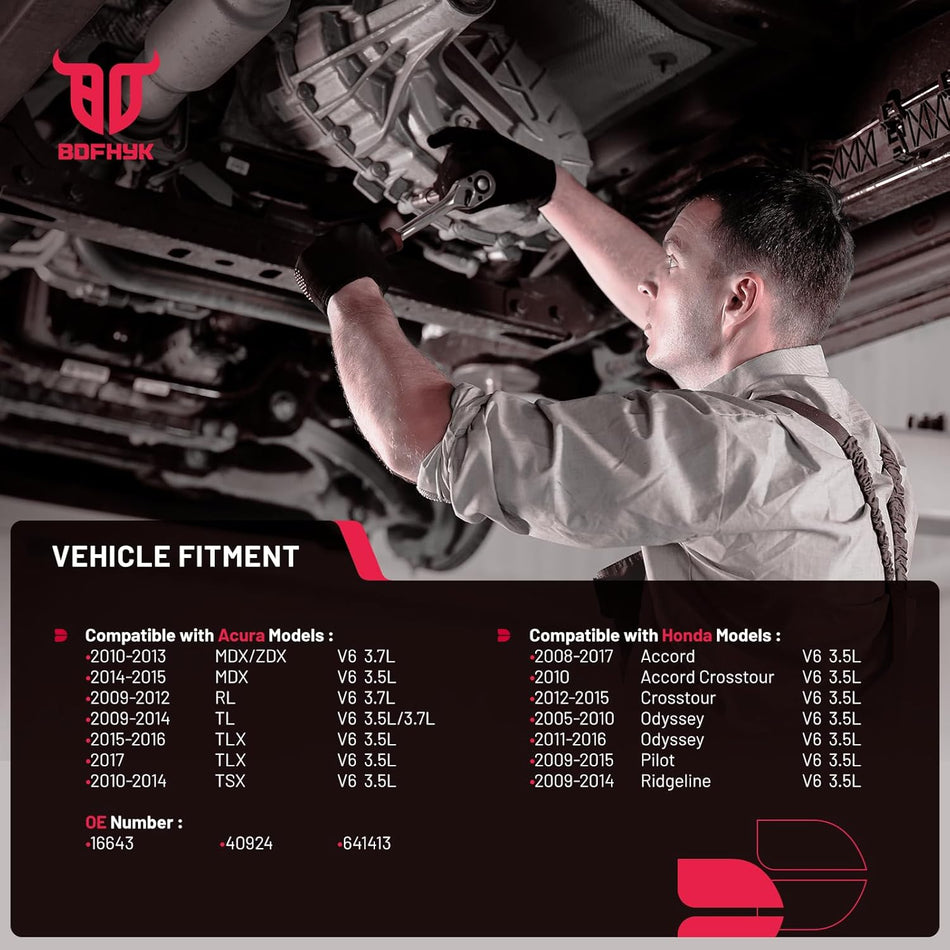 BDFHYK Front Right Exhaust Manifold Catalytic Converter Kit Compatible with Acura MDX 10-15, TL 09-14, Compatible with Honda Accord 08-17, V6 3.5L 3.7L, EPA Compliant, Replace 16643