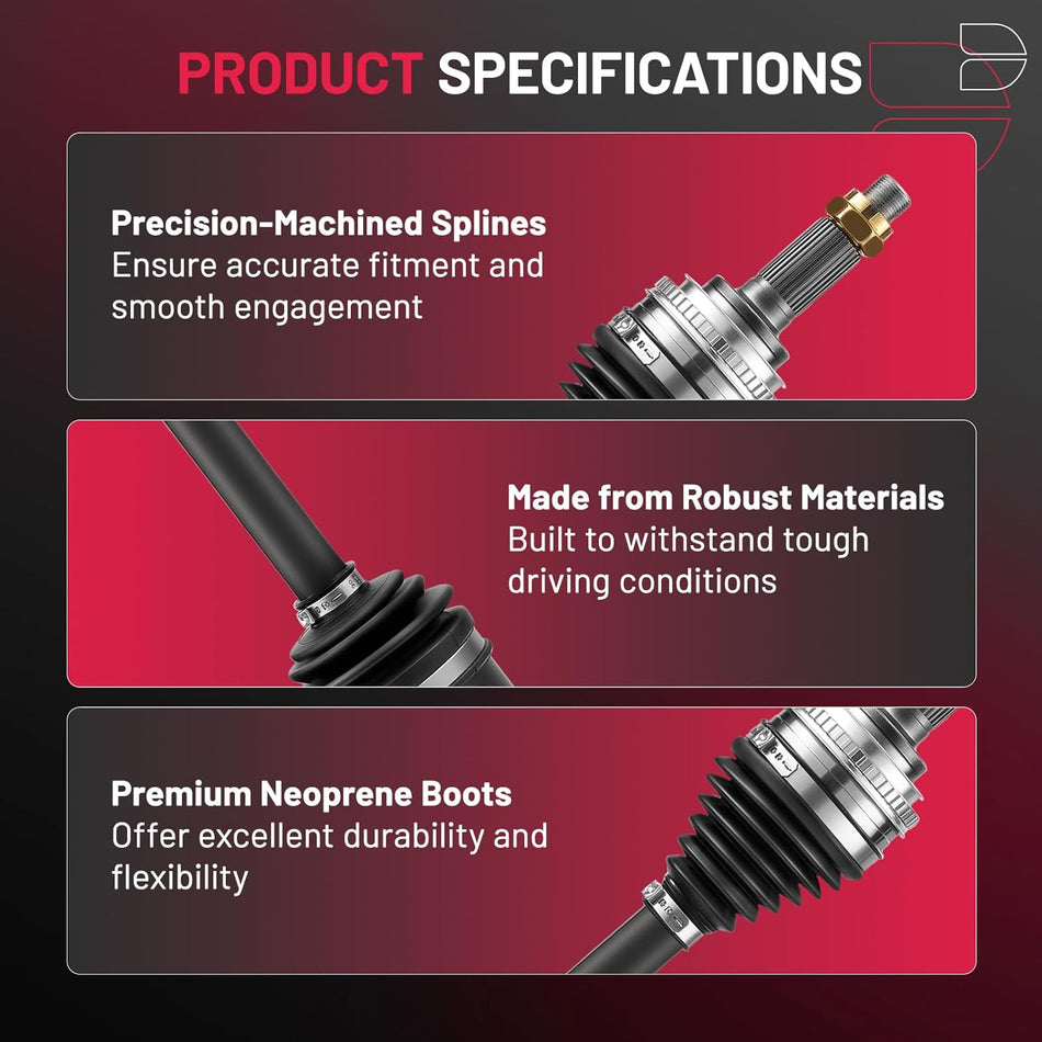 BDFHYK 2PCS NCV69545/NCV69544 CV Axle Shaft Assembly Front Left+Right Compatible with Lexus ES300; Compatible with Toyota Avalon Camry Sienna Solara