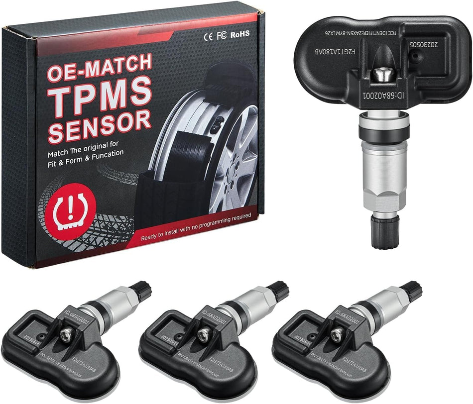 BDFHYK 4PCS Upgrade 315Mhz TPMS Sensor Compatible with F-150 Edge Ranger Flex Mustang Explorer Fusion GT Transit Connect, Lincoln Continental MKX Replaces# F2GT1A180AB F2GT1A150AB F2GZ1A189A