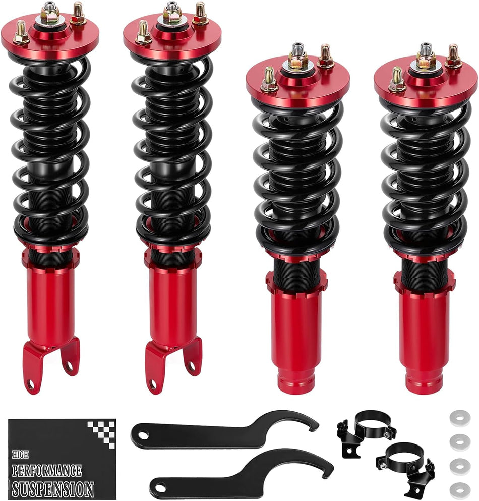 BDFHYK 4PCS Coilovers Compatible with Honda Civic/CRX (ED/EG/EJ/EH/EM/EE) 1989-2000, Adjustable Height Coilovers Suspension Kit Lowering Kit Compatible with Acura Integra 1994-2001
