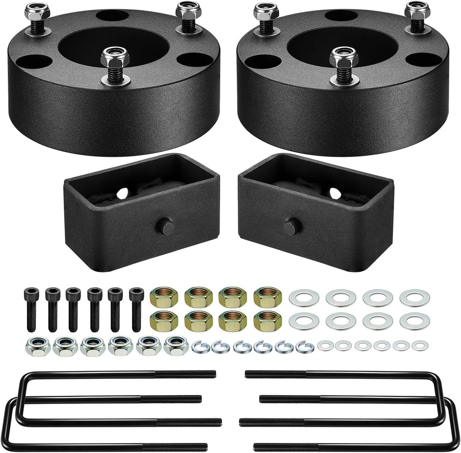BDFHYK 3" Front and 3" Rear Leveling Lift Kits Compatible with Chevrolet Silverado 1500 Compatible with GMC Sierra 1500, Suspension Lift Kit Set for 2007-2019 Silverado 1500 2WD 4WD