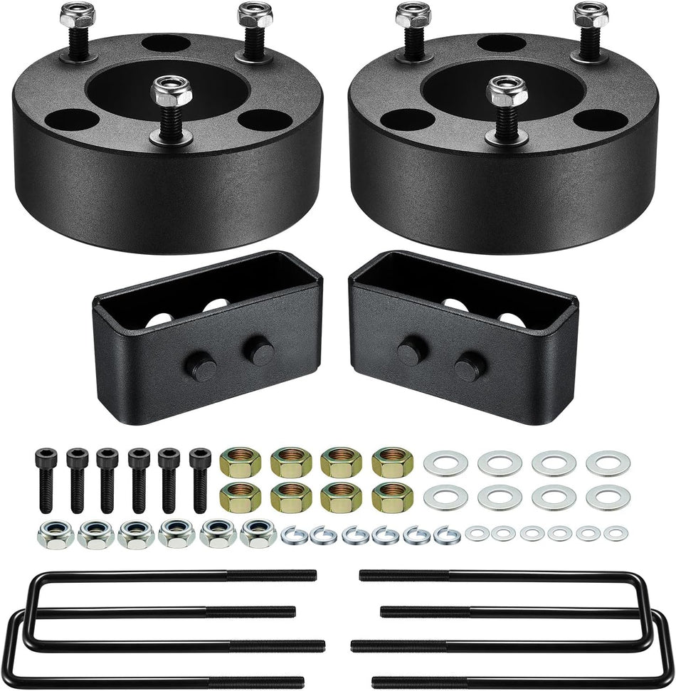 BDFHYK 3" Front and 2" Rear Leveling Lift Kit, Compatible with 2004-2022 F150 2WD 4WD, 6061-T6 Aluminum Billet Strut Spacers Leveling Kit for F-150