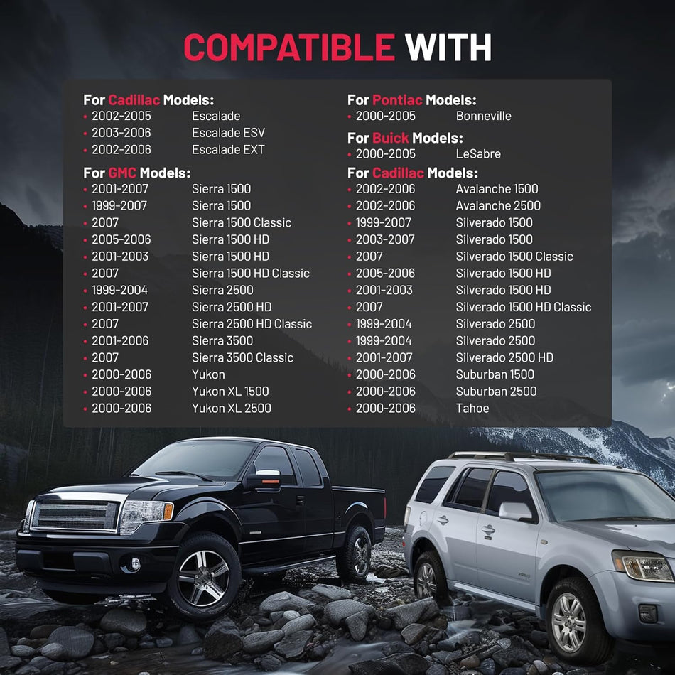 SYERAL Door Latch Lock Actuator RL Rear Left Driver Side Latch Motor Compatible with Chevy Avalanche 1500/2500, Silverado 1500/2500/3500, Suburban, Tahoe, Sierra, Yukon Replaces 15110651