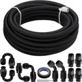 BDFHYK 20FT 5/16" PTFE Fuel Line Kit, 6AN, E85 LS Swap, Braided Hose