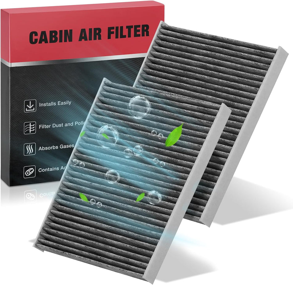 BDFHYK 2 PCS Cabin Air Filters with Activated Carbon Compatible with Jeep Wrangler 2018-2023, Gladiator 2020-2021, Replace# CF12450, 68301863AA