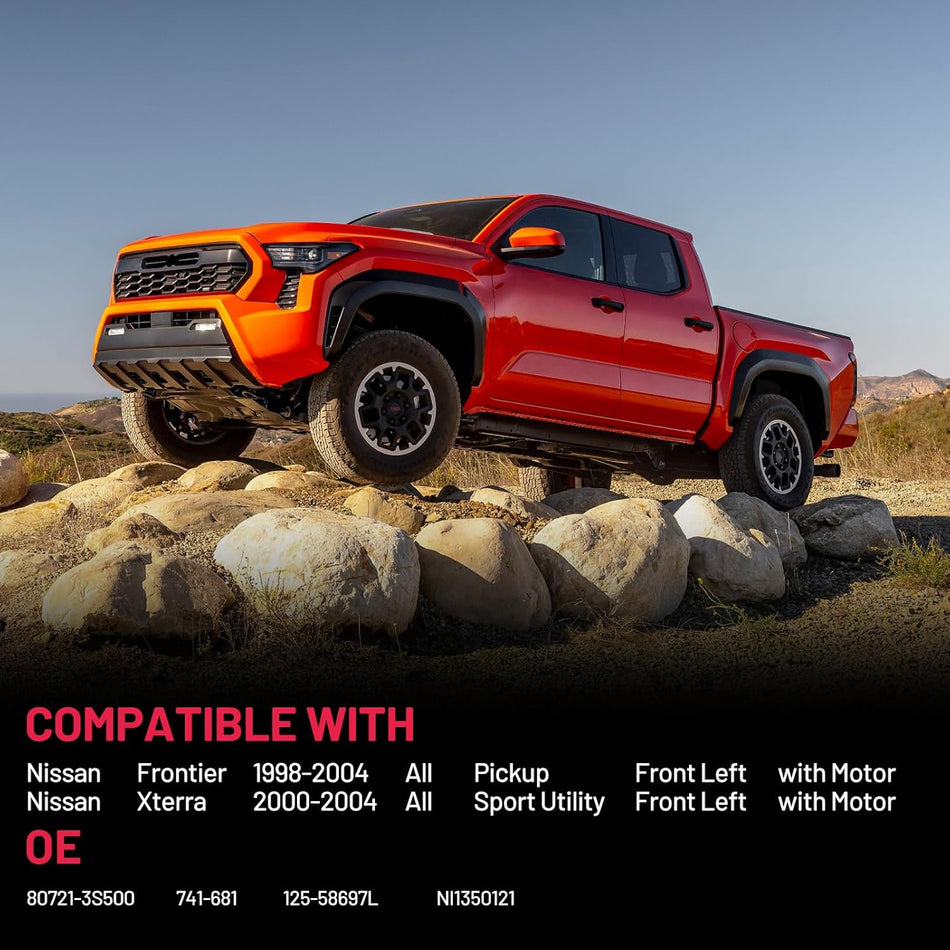 741-681 Power Window Regulator with Motor Front Left Compatible with Nissan Frontier 1998-2004, Compatible with Nissan Xterra 2000-2004