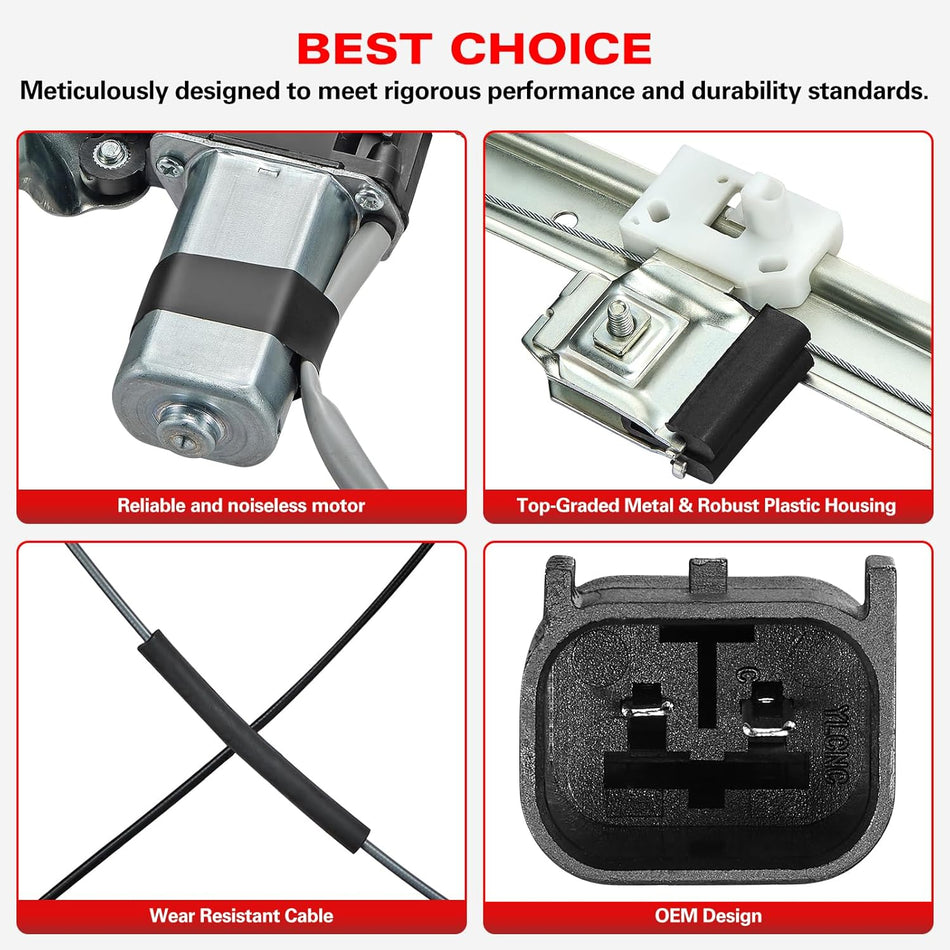 741-431 Power Window Regulator with Motor Front Right Passenger Side for F-150 2004-2008, LOBO 2004-2008