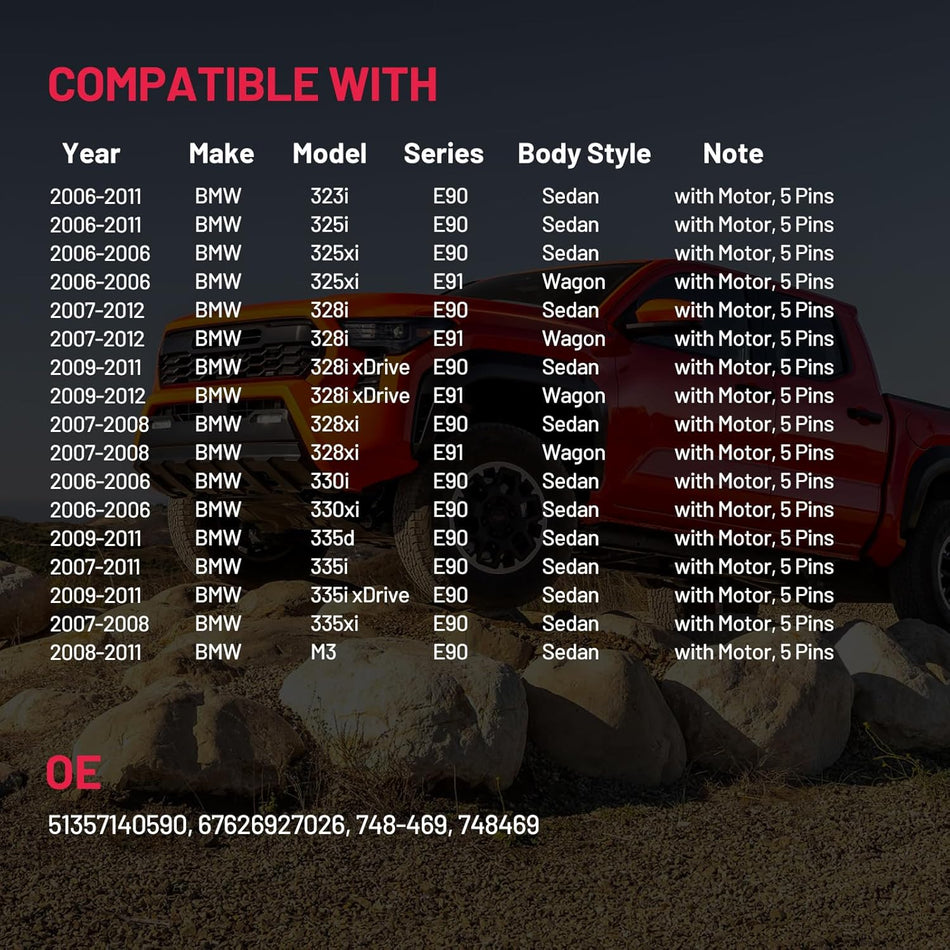 BMW 323I 325I 325XI, 328I 328XI, 330I 330XI, 335D 335I 335XI, M3| Rear Right Window Regulator Assembly (748-469)