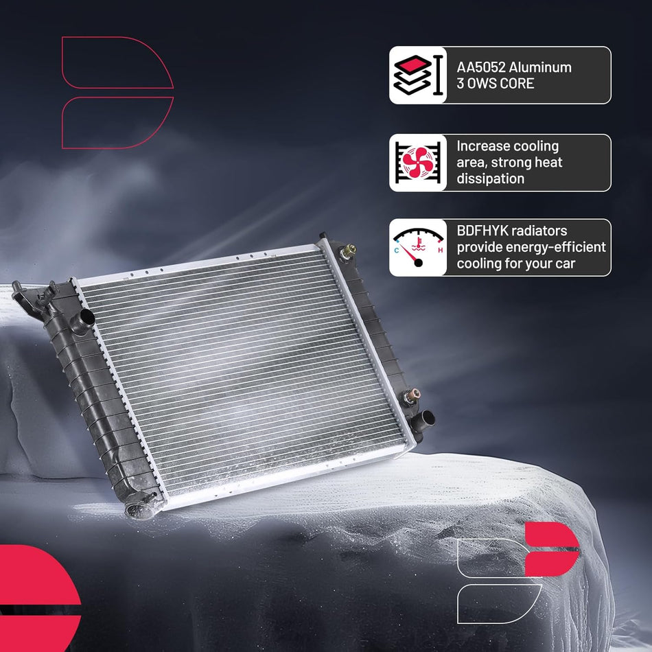 BDFHYK CU1531 Aluminum Radiator for Compatible with Chevrolet LUV S10, GMC Sonoma, Isuzu Hombre Full Aluminum Engine Coolant Radiator 2.2L 2.3L L4 Replace 1531, 2261