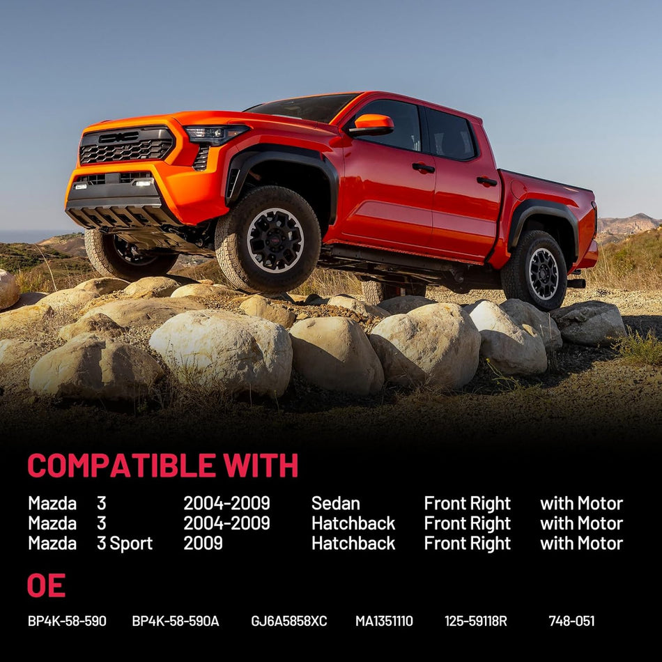 748-051 Power Window Regulator with Motor Front Right Compatible with Mazda 3 2004-2009, Compatible with Mazda 3 Sport 2009