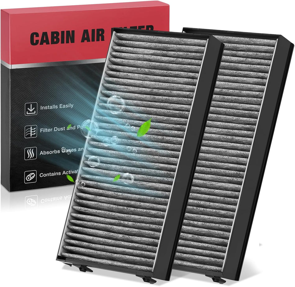 BDFHYK 2PC CF10936 Cabin Air Filters with Activated Carbon Compatible with BMW 2016-2018 X5 2.0L l4, 2007-2019 X5 3.0L l6, 2010-2019 X5 4.4L V8, 2007-2010 X5 4.8L V8, 2008-2019 X6/X6 3.0L l6/ 4.4L V8
