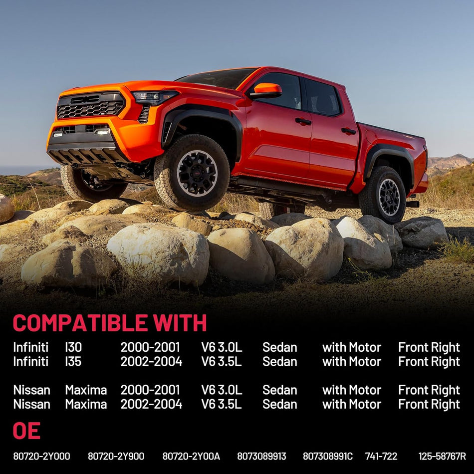 741-722 Power Window Regulator with Motor Front Right For Infiniti I30 2000-2001, Infiniti I35 2002-2004,Nissan Maxima 2000-2004