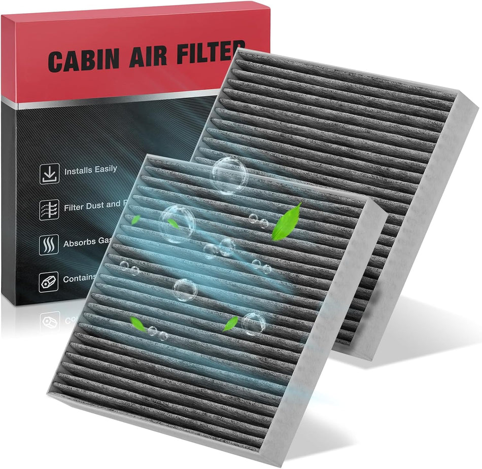 BDFHYK 2PC Cabin Air Filters with Activated Carbon Compatible with Hyundai Kona 18-22, Venue 20-22, Tucson 16-21, Veloster/Veloster N 19-21, Compatible with Kia Seltos 21-22, Soul 20-22,Sportage 17-22
