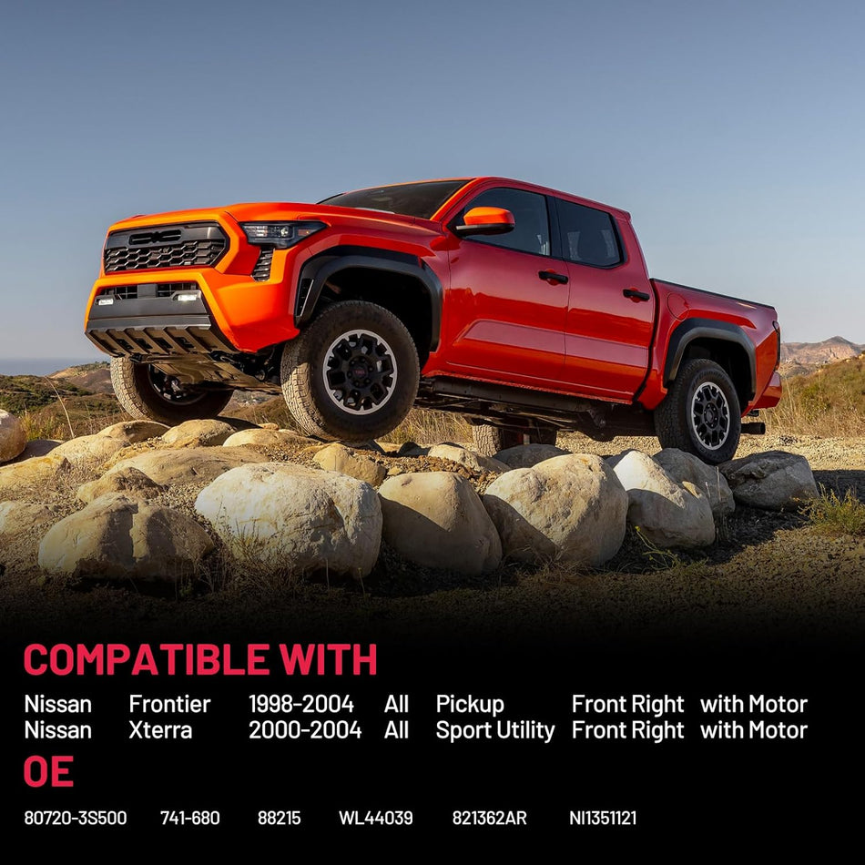 741-680 Power Window Regulator with Motor Front Right Compatible with Nissan Frontier 1998-2004, Nissan Xterra 2000-2004