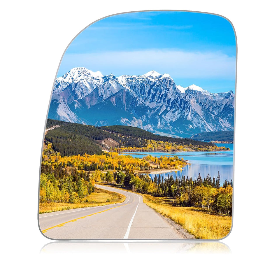 BDFHYK Mirror Glass Replacement Compatible With Ford Econoline 2002-2014, E-Series 2002-2014, F-250/350/450/550 Super Duty 1999-2007, Side Exterior Mirror Glass (Left Upper Side)