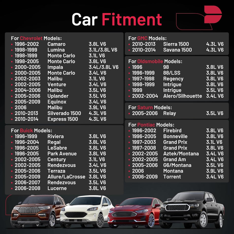 BDFHYK Set of 6 Iridium Spark Plug Compatible with Buick LaCrosse,Compatible with Chevy Camaro, Savana 1500, Alero, G6, Relay 3.1L 3.4L 3.5L 3.8L 3.9L 4.3L V6 Engine Replacement for 41-101