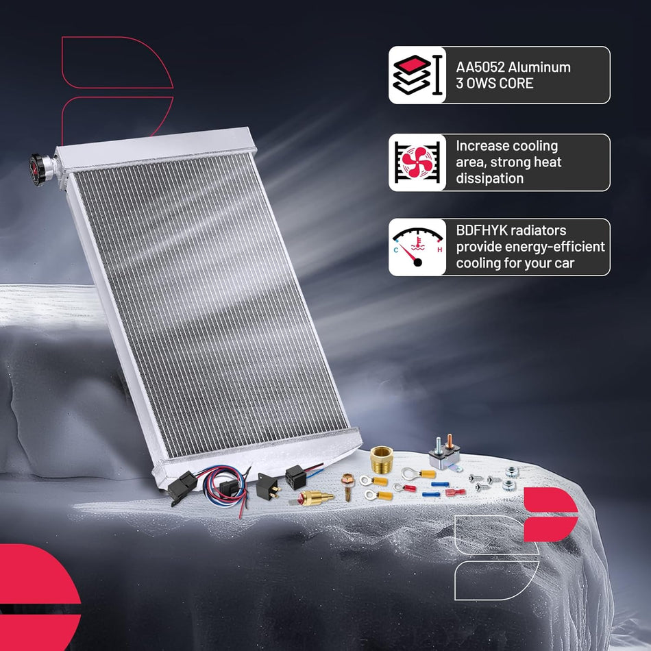 BDFHYK CU622 3ROW-44MM Aluminum Radiator Compatible with for 1988-2001 Chevrolet GMC Blazer/C1500/C2500/C3500/K1500/K2500/K3500/ P30/ R2500/R3500/Suburban/Suburban 1500 V3500/P3500