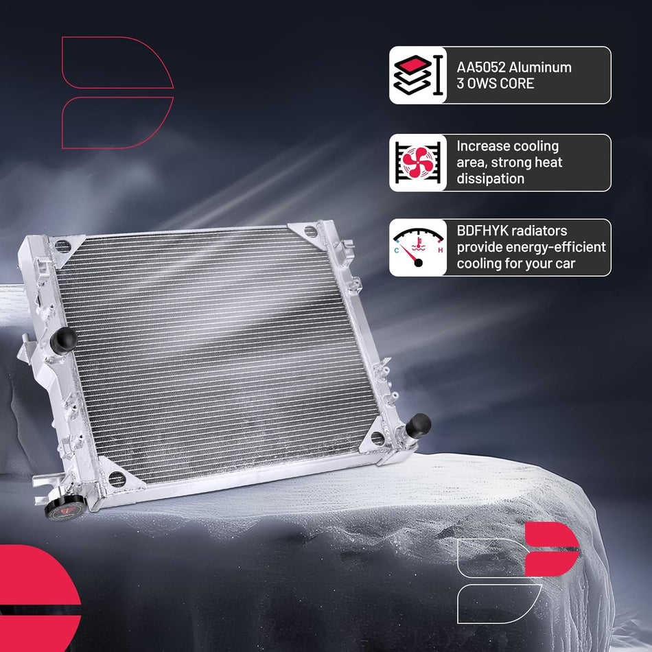 BDFHYK 3ROW-44mm CU2957 Aluminum Radiator Compatible with for Jeep Wrangler JK 2018 V6 3.6L,Jeep Wrangler 2007 2008 2009 2010 2011 2012 2013 2014 2015 2016 2017 V6 3.6L/V6 3.8L