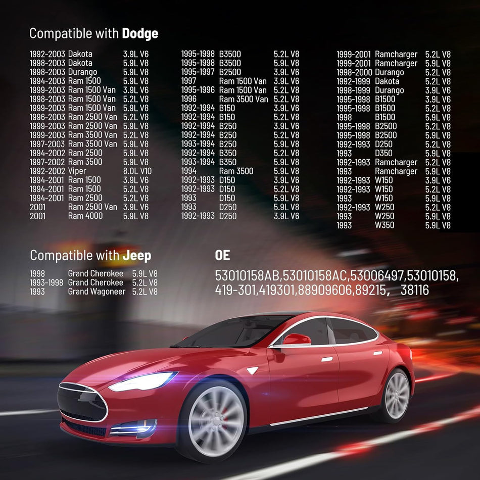 BDFHYK 38116 Drive Belt Tensioner Assembly Compatible with Jeep Grand Cherokee Wagoneer, Compatible with Dodge Dakota Durango Ram 1500 2500 3500 B1500 B2500 B150 B250 D150 D250 W150 W250