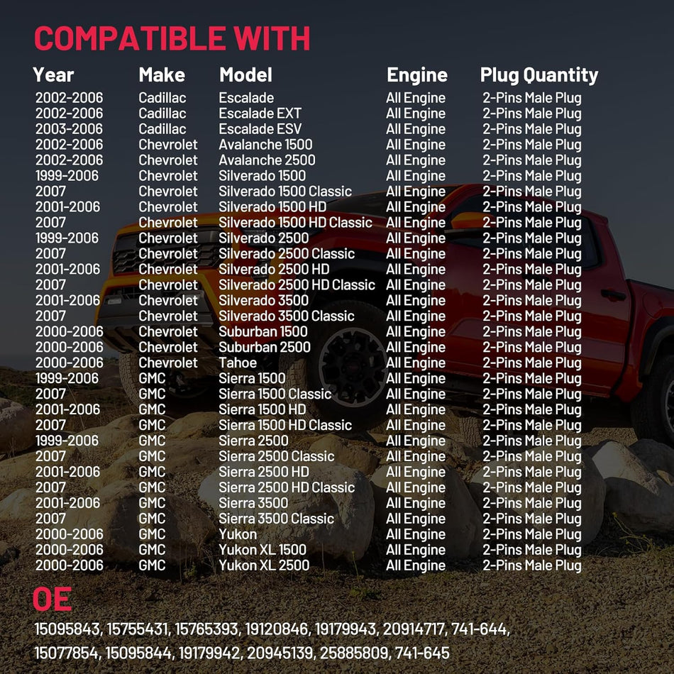 741644+741645 Power Window Regulator with Motor Front Left+Right Compatible with Cadillac Escalade EXT ESV  |  Chevy Avalanche Silverado Suburban 1500 2500, Sierra Yukon XL