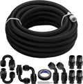 BDFHYK 20FT 13/32" PTFE Fuel Line Kit, 8AN, E85 LS Swap, Braided Hose