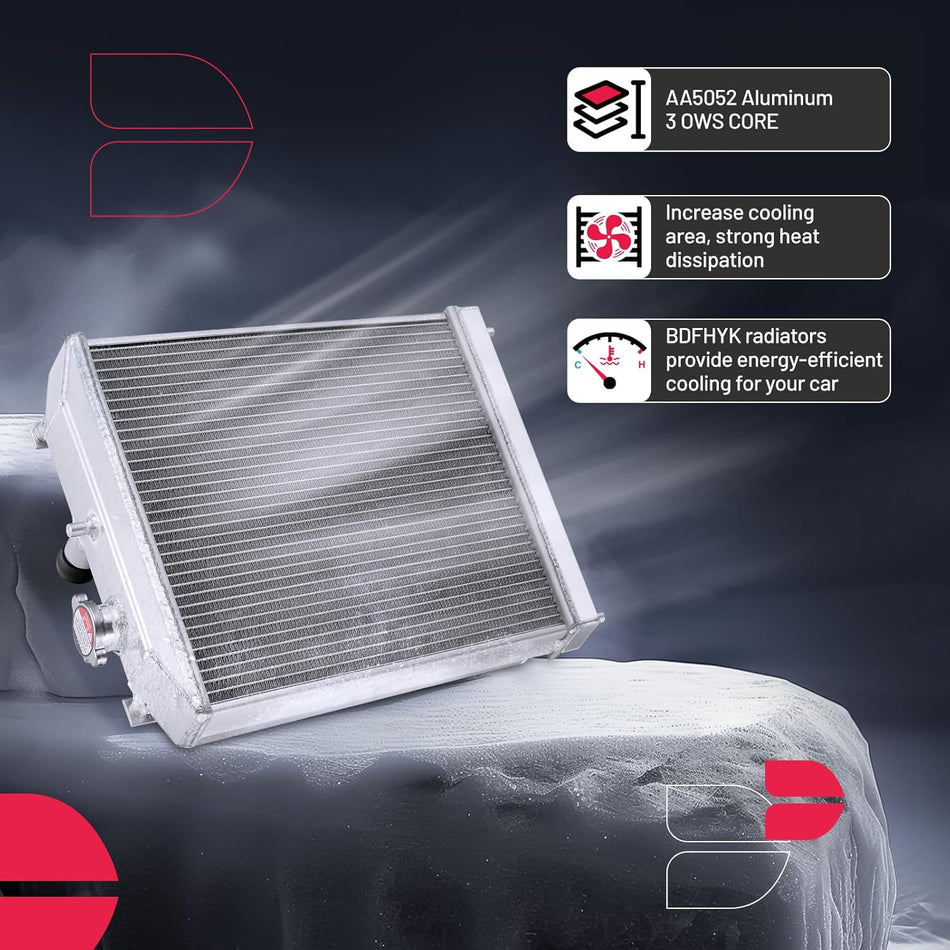 BDFHYK 2ROW-36MM ALuminum Radiator Compatible with for Acura Integra 1994-2001,Honda Civic 1992-2000,Civic deL SoL 1993-1997