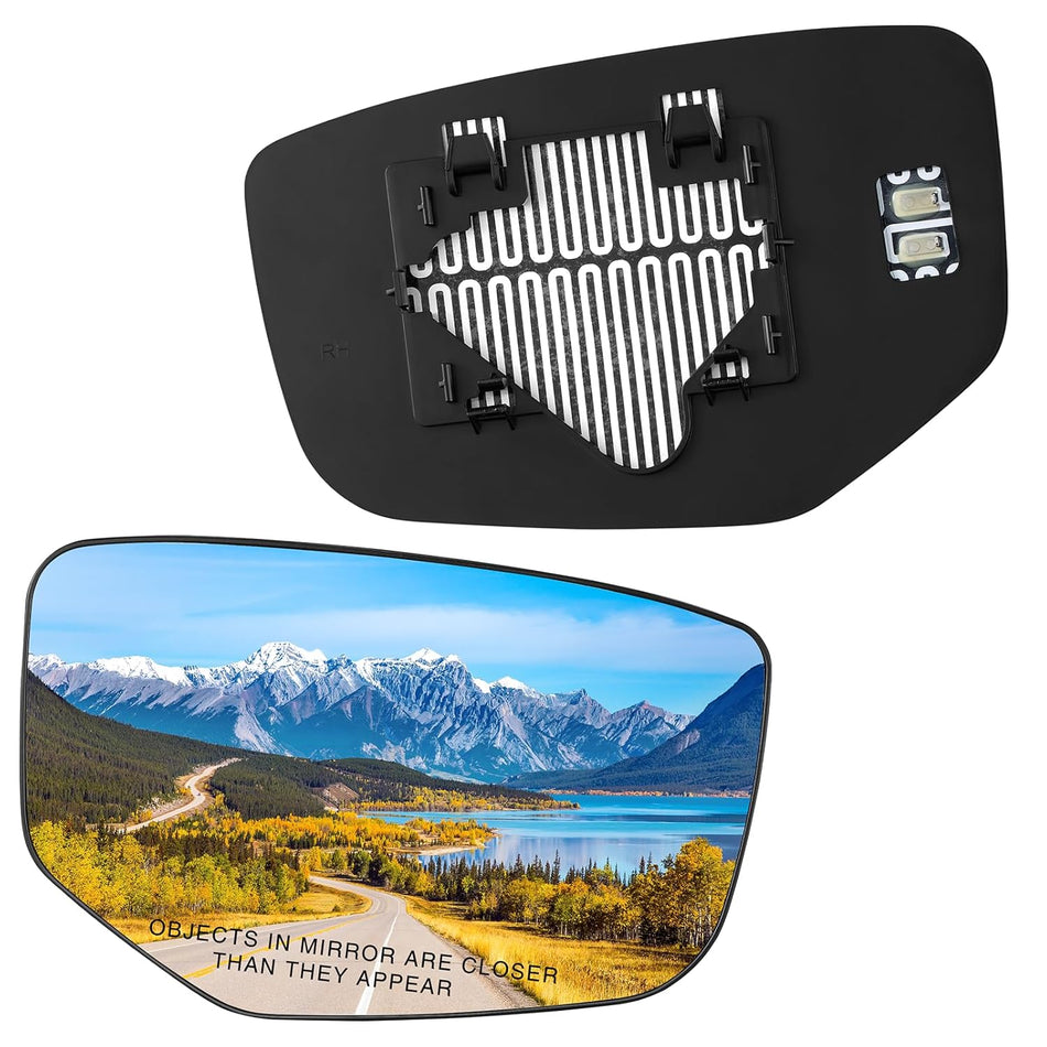 BDFHYK Mirror Glass Compatible with Honda Accord 2008-2012 Side View Exterior Mirror with Backing Plate, Replaces 76203TA0A11 HO1325111, Heated (Right Side)