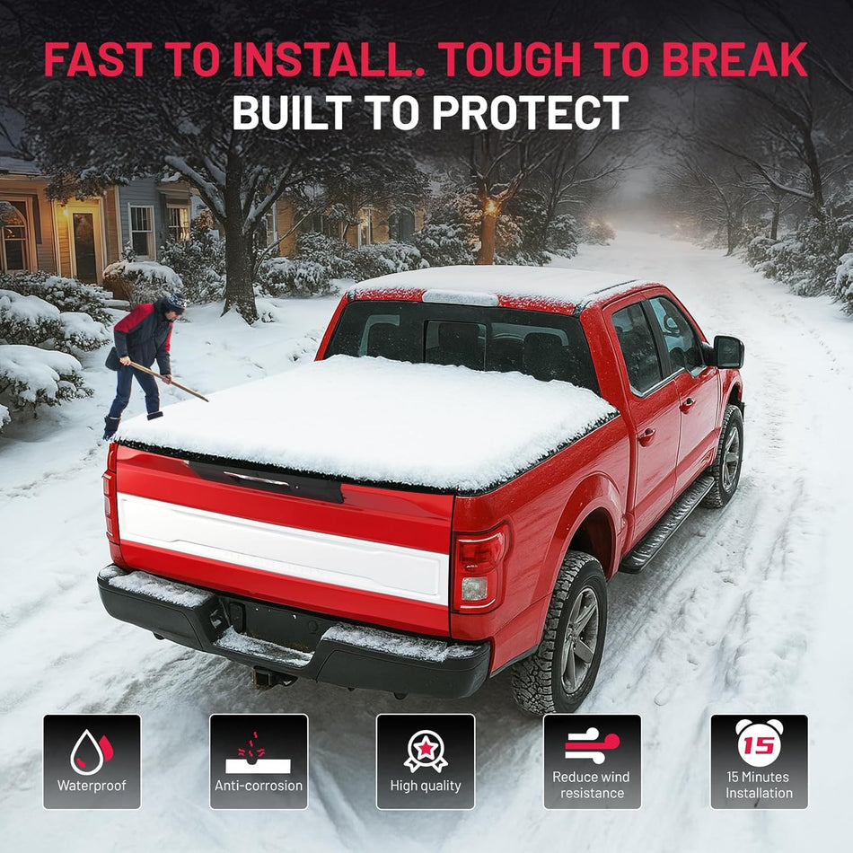 2009-2026 Ram 1500 5.7 FT Bed Hard Tri-Fold Tonneau Cover | BDFHYK