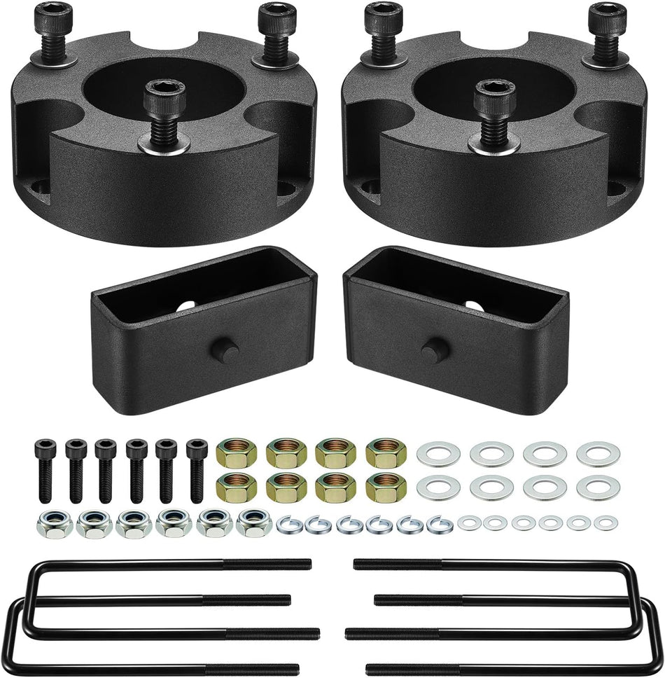 BDFHYK 3" Front and 2" Rear Leveling Lift Kit, Compatible with Toyota Tacoma 4WD 2005-2022, 6061-T6 Aluminum Billet Strut Spacers Leveling Kit Suspension Leveling Lift Kit for Tacoma