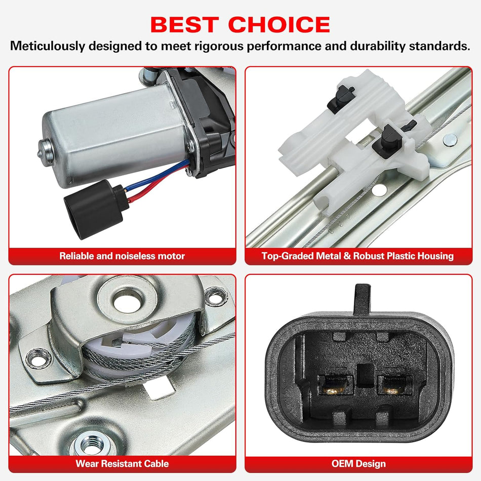 751-648 Window Regulator Assembly Front Left Driver Side For FIAT 500 2012-2019