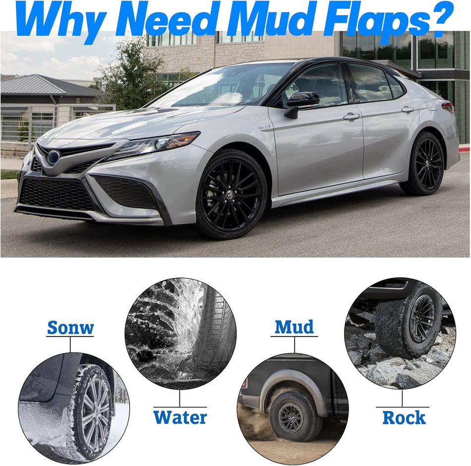 Mud Flaps for Toyota Camry 2015–2017, Front & Rear 4PCS