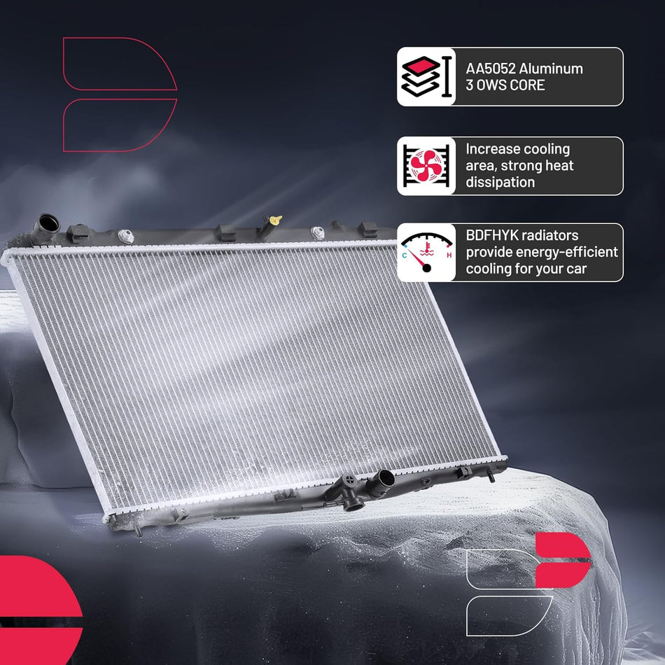 BDFHYK CU13116 Aluminum Radiator Compatible with Toyota Sienna 2011-2016 3.5L V6¡ê?Compatible with Toyota Sienna 2011-2013 2.7L l4¡ê?Compatible with Lexus RX350 2012-2015 3.5L for 13206,13207,160410P260